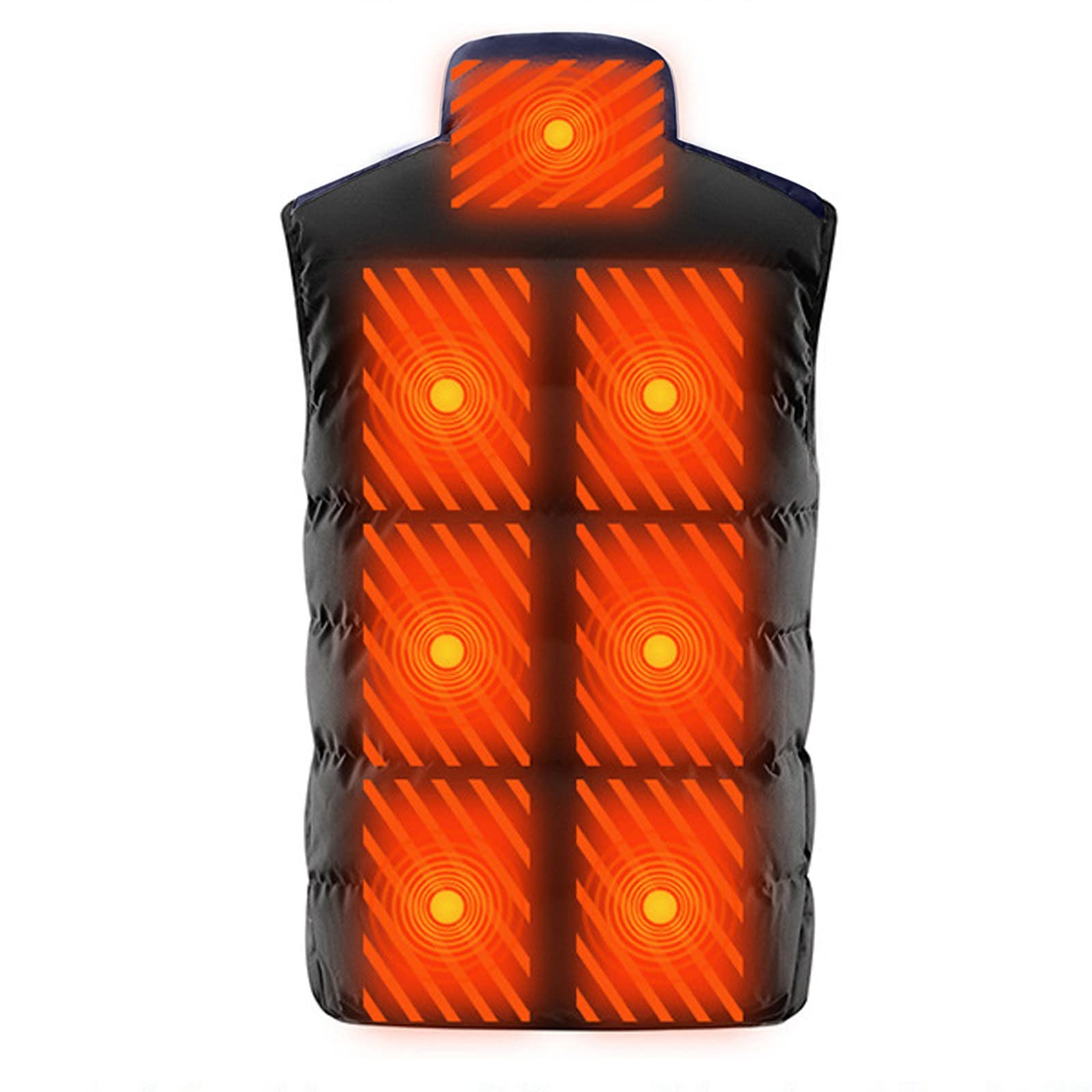 Giacca Riscaldata Uomo All'aperto Trekking USB Giubbino Trapuntato Senza Maniche Impermeabile Gilet Riscaldato Giubbotto Riscaldato con Batteria Invernale Moto Piumino Smanicato Elettrico Pile