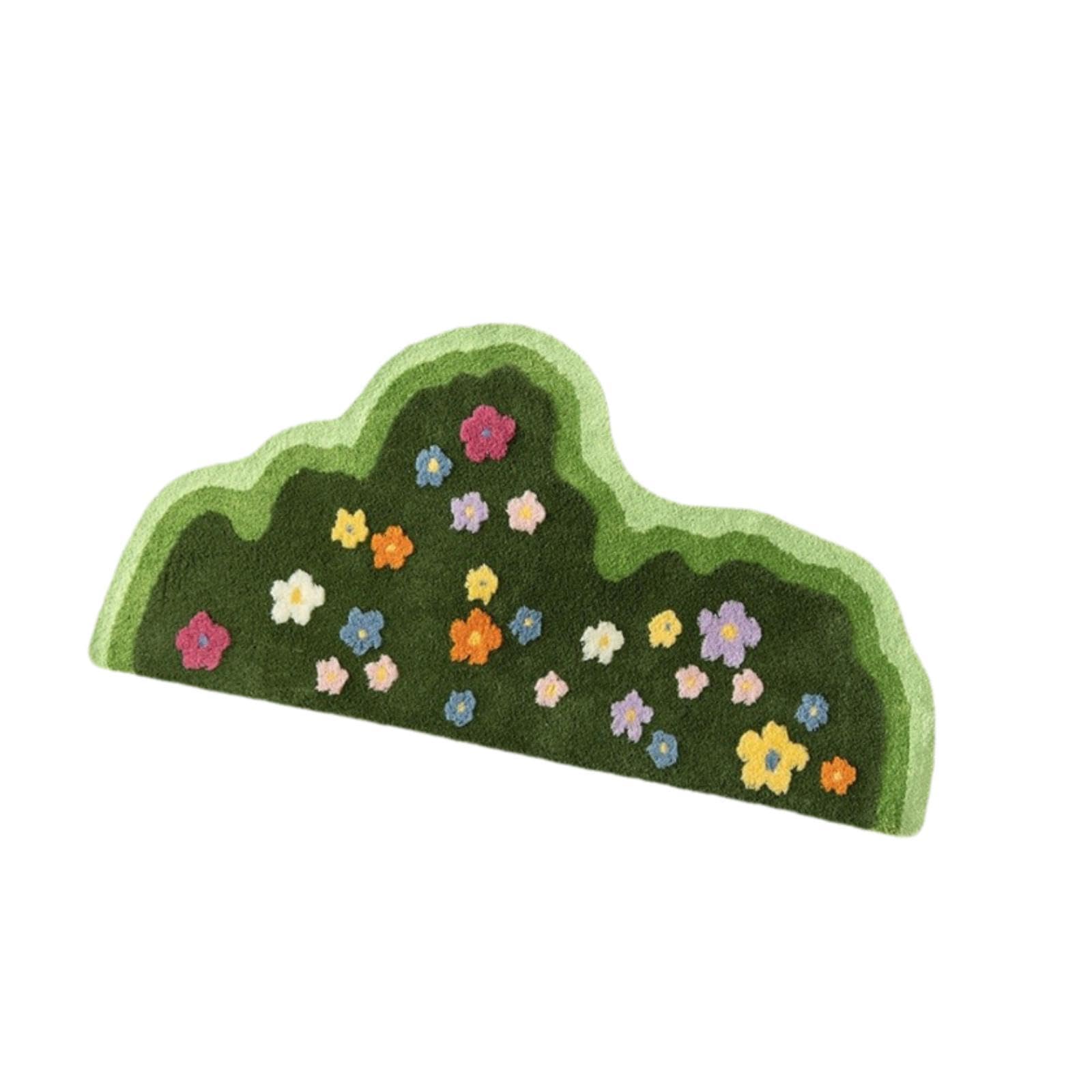 Tappeto irregolare con motivo floreale verde, antiscivolo, assorbente, in microfibra, per bagno, camera da letto, doccia, morbido tappetino decorativo (150 x 75 cm)