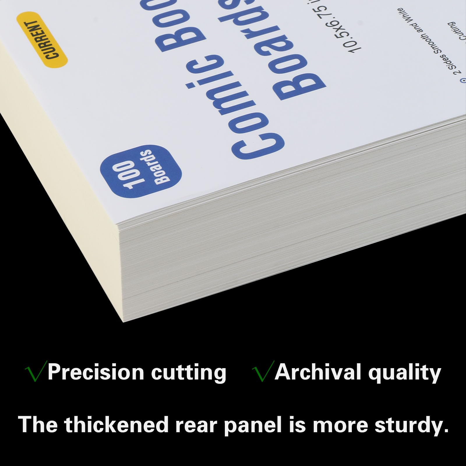 100ct Current Comic Book Bags and Boards-Reusable Boards,Bags 4.7 Mil Acid-Free Crystal Clear，100 Comic Book Sleeves and 100 Thick Comic Book Boards，Archival Quality，Applicable to Most Comic Books