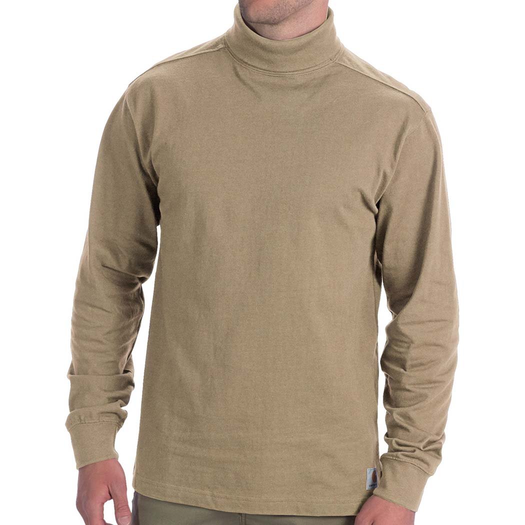 elegance1234 Men's ROLL Neck Soft Quality Cotton Long-Sleeve Tops (Large, TAN) (1251)