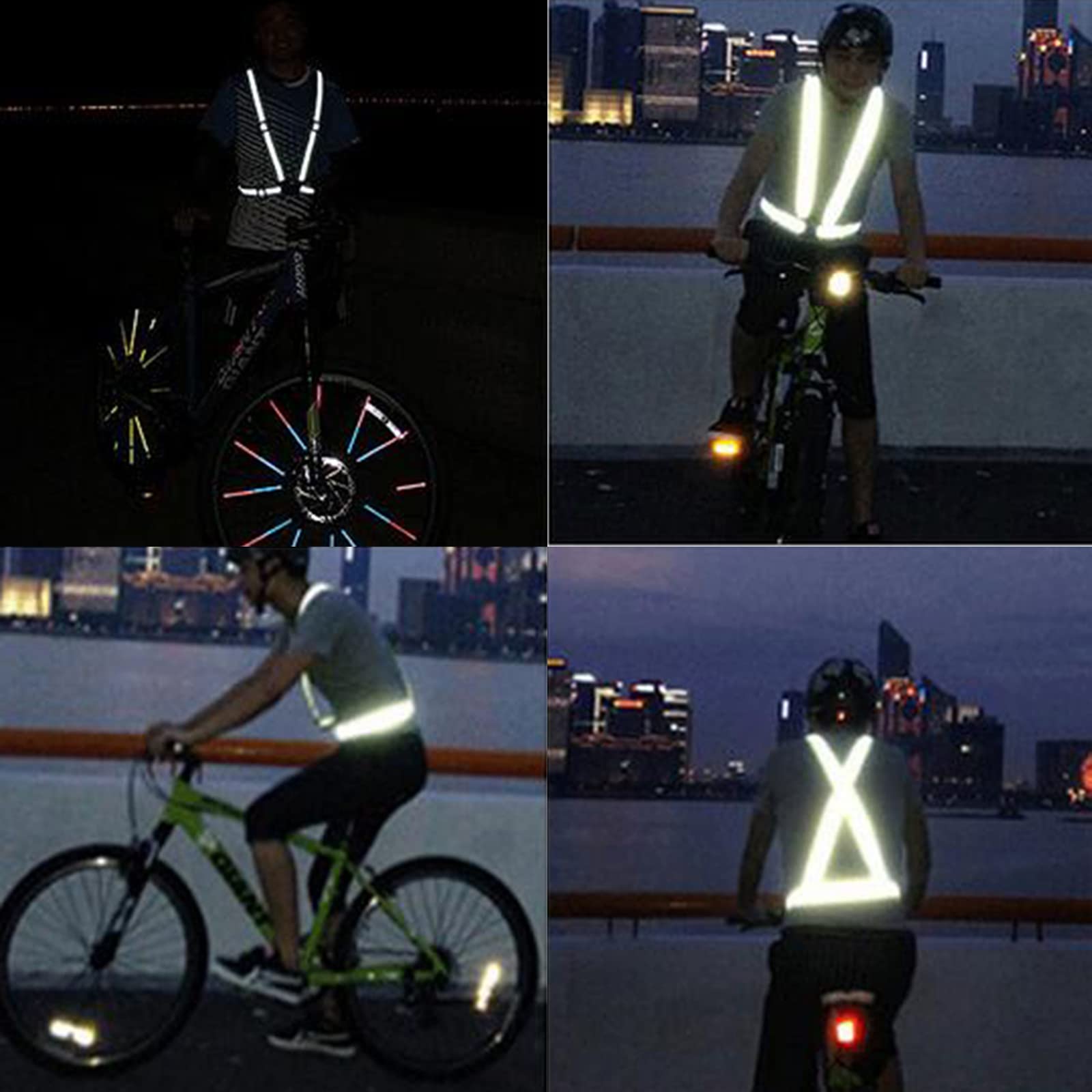 GOGO Réfléchissant Running Vest équipement Moto avec Haute visibilité, Taille Unique (Lot de 10) - Orange Fluo