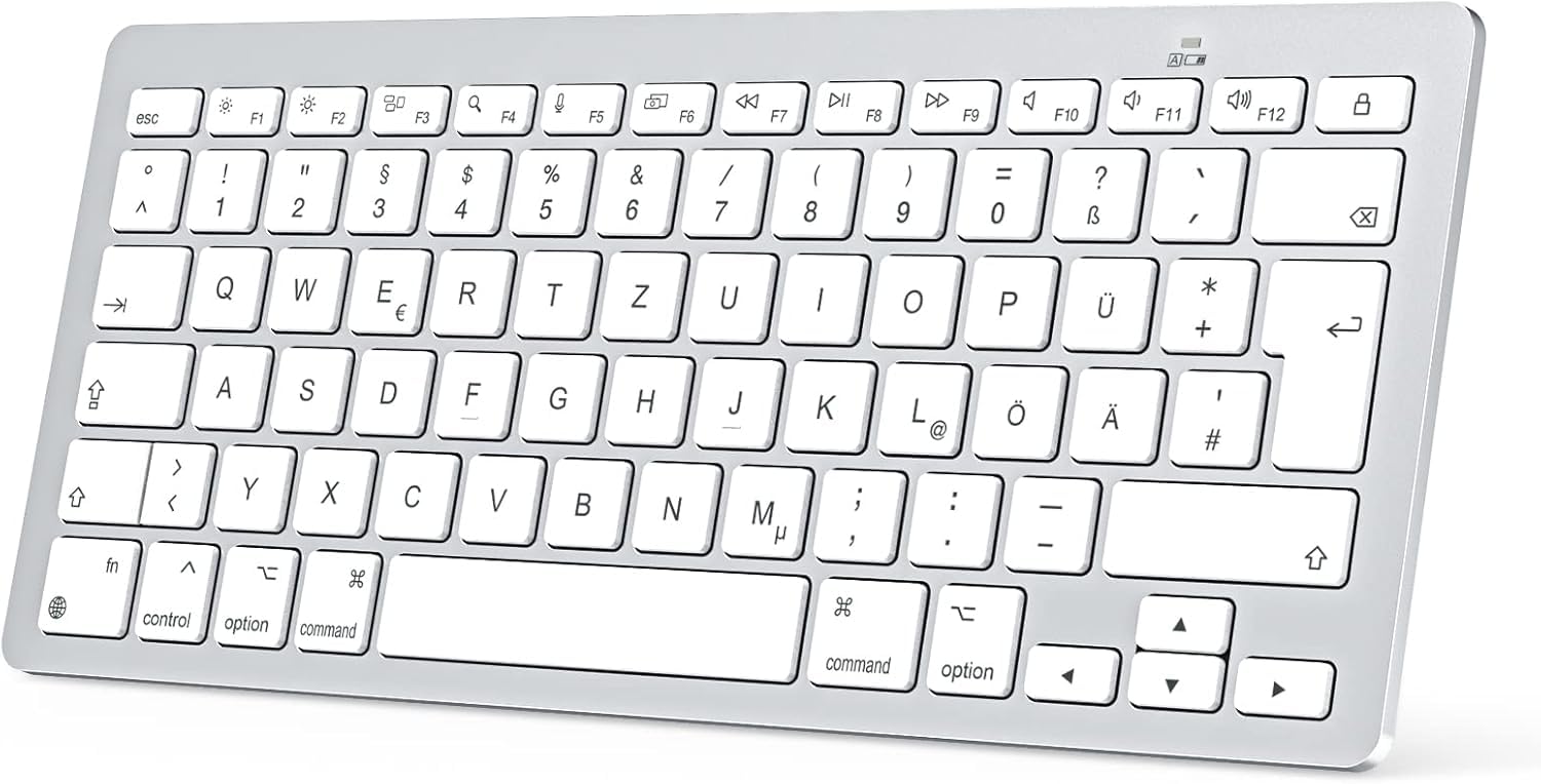OMOTON Mac Tastatur, kabellos und ultraflach, QWERTZ für Büro & Unterwegs