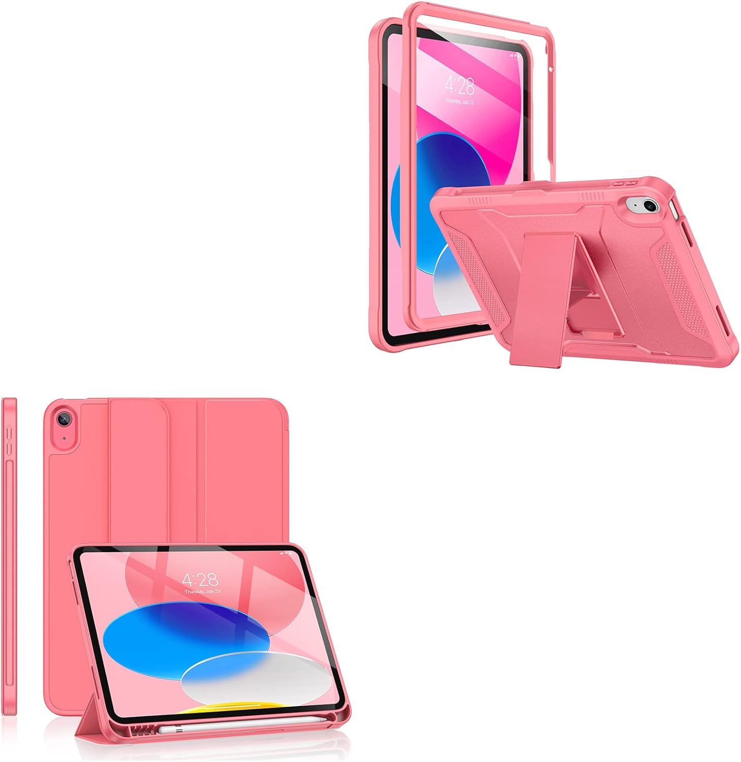 Soke Case for iPad 10th Generation with Built-in Screen Protector Bundle with iPad A16 11 Inch with Pencil Holder,Rugged Full Body Protective Cover for New Apple iPad 10.9 Inch