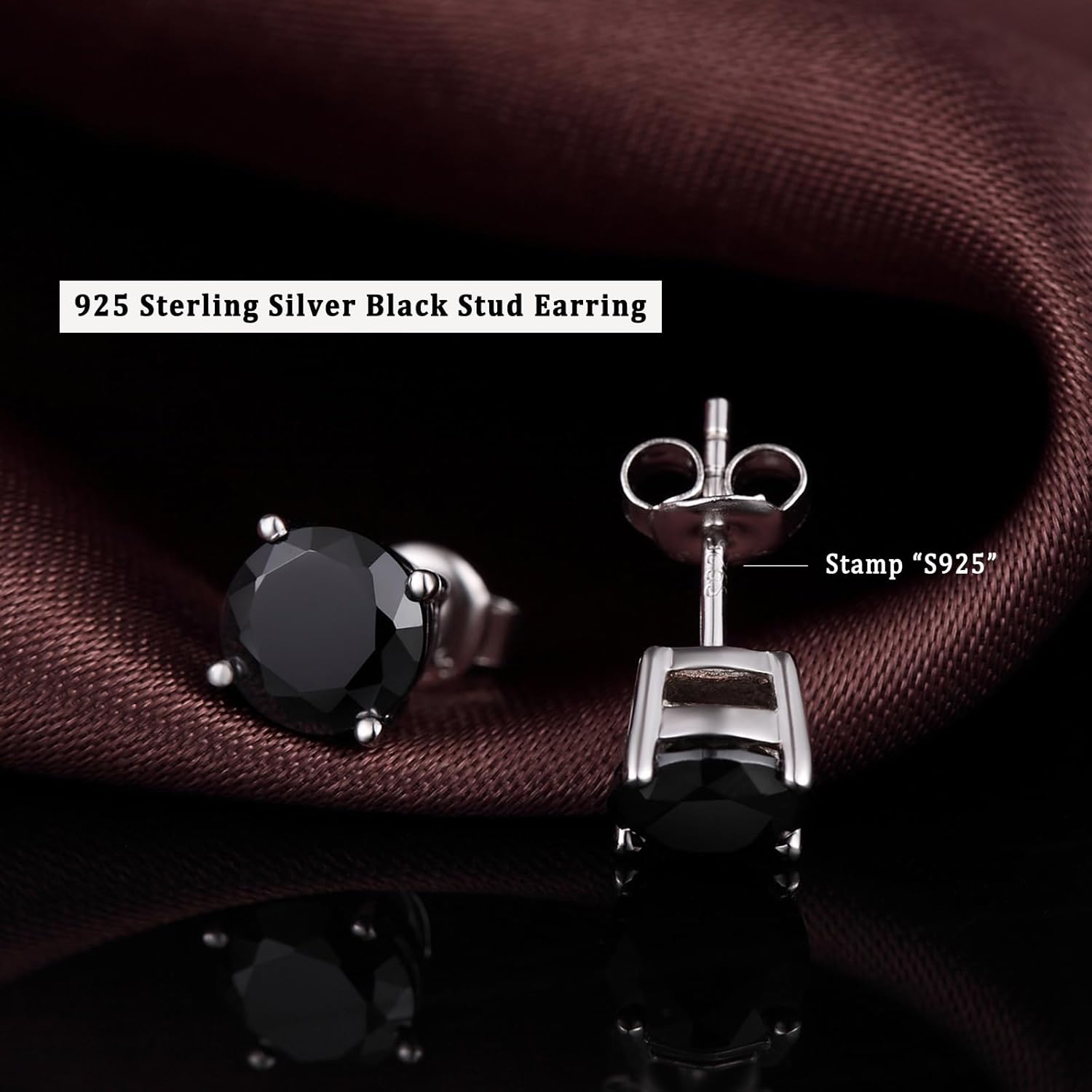 Sparkling 925 Sterling Silver Round Cut 5A+ Cubic Zirconia CZ Stud Earrings Hypoallergenic Earrings for Women/Men 4MM-8MM - Image 3