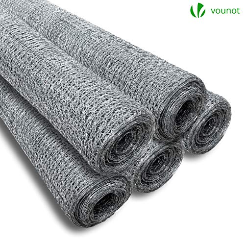 VOUNOT Kippengaas van verzinkt staal, 1 x 25 m, maaswijdte 25 mm, zeshoekig, drievoudig gedraaid, robuuste omheining voor kippenhok, tuin, hekken, waterdicht - Image 8