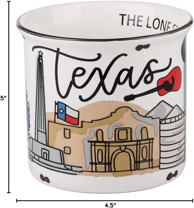 Glory Haus Everyday Home Sweet Home State Jumbo Coffee or Soup Mugs, Hand Painted 16oz Ceramic (State of Texas (Campfire Style)) - Image 5
