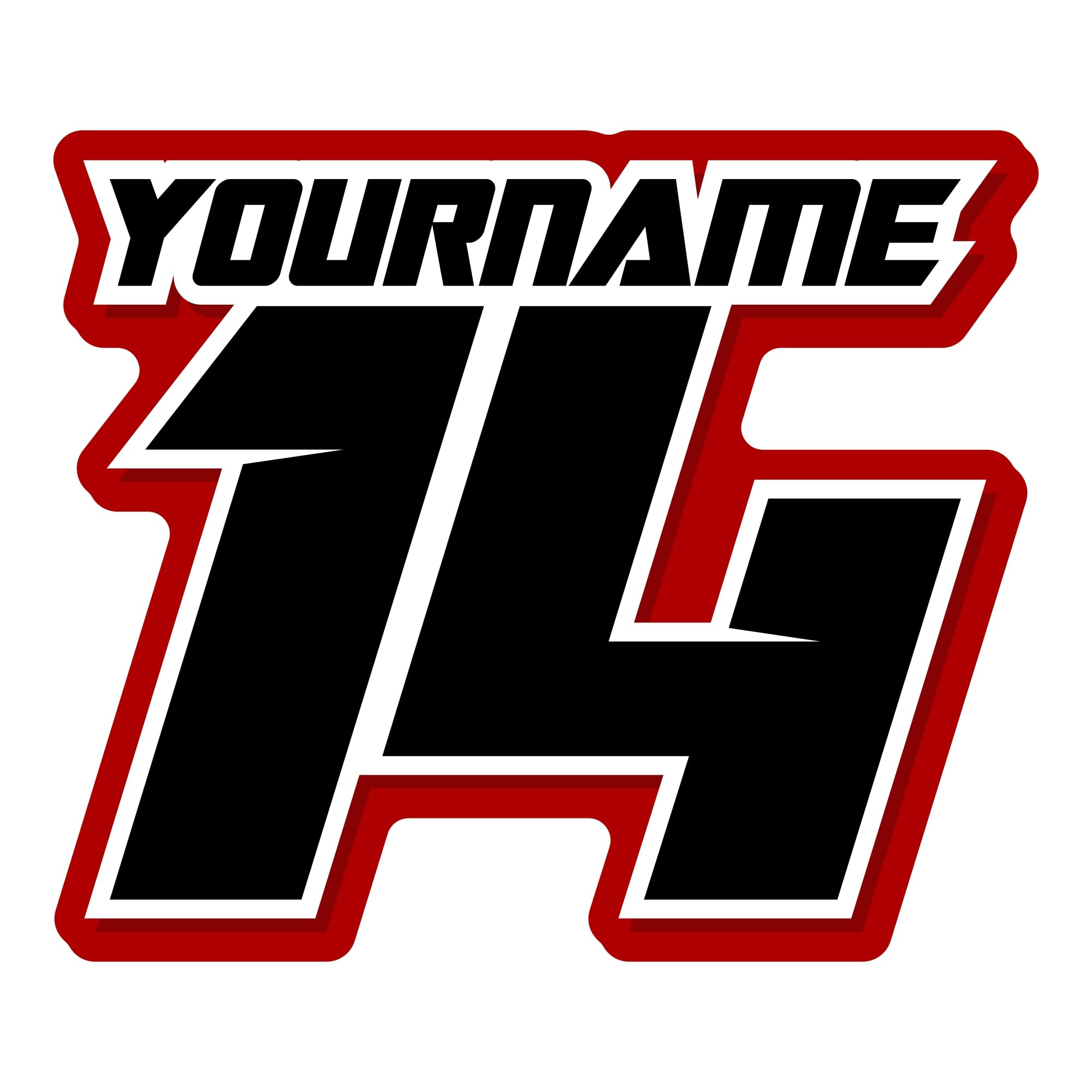 Custom MX ATV Number Plate Decals with Name, Set of 3 Multicolor Racing Graphics