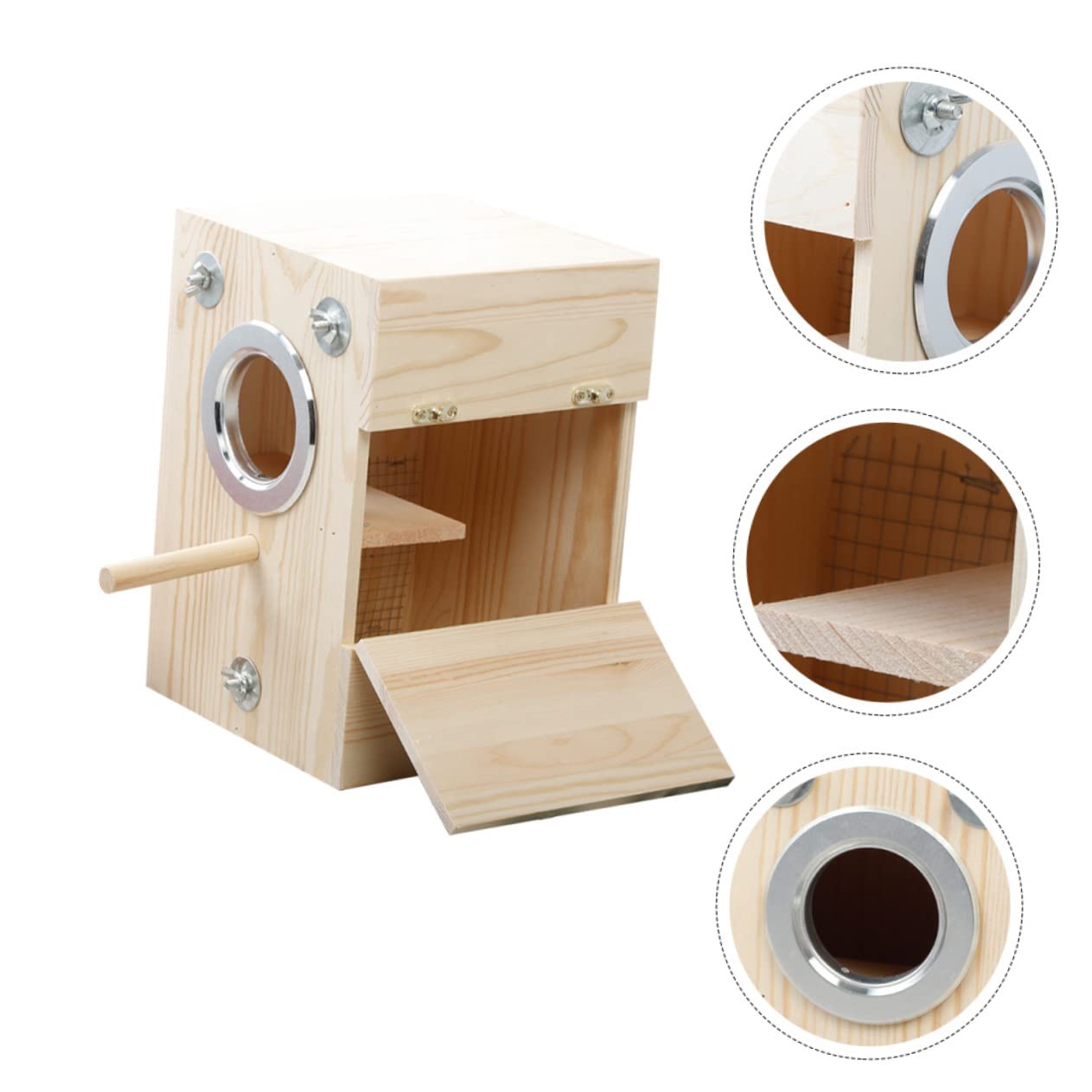 Sosoport Caja De Cría De Soporte para Nido De Pájaros Casa para Pájaros De Madera