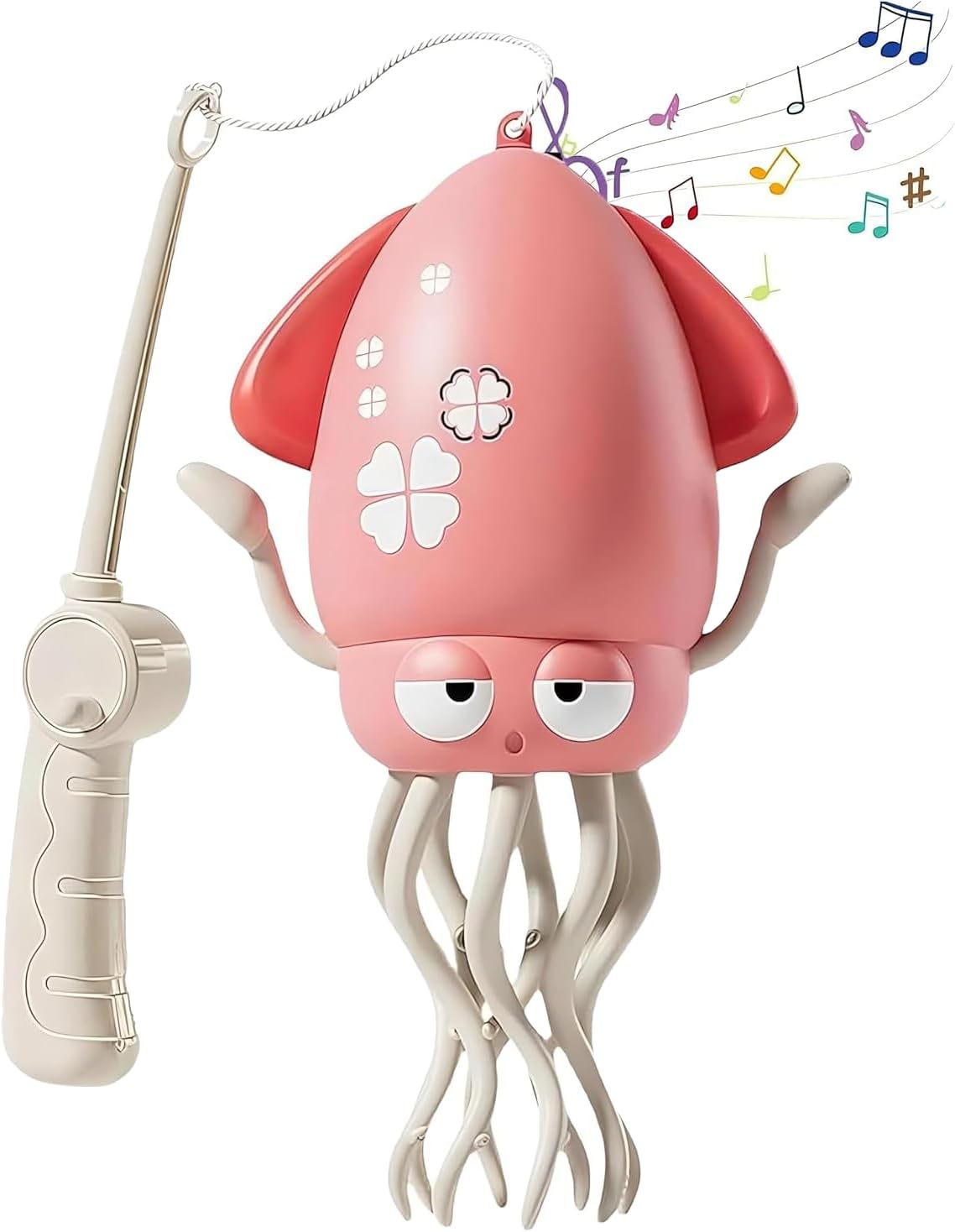 Dancing Octopus Toy – Electric Crawling Tummy Time Toy, Rechargeable Wiggly Robot with Music, Rolling Tentacle Movement - Sensory Toys Dancing Squid for Boys,Girls (Pink)