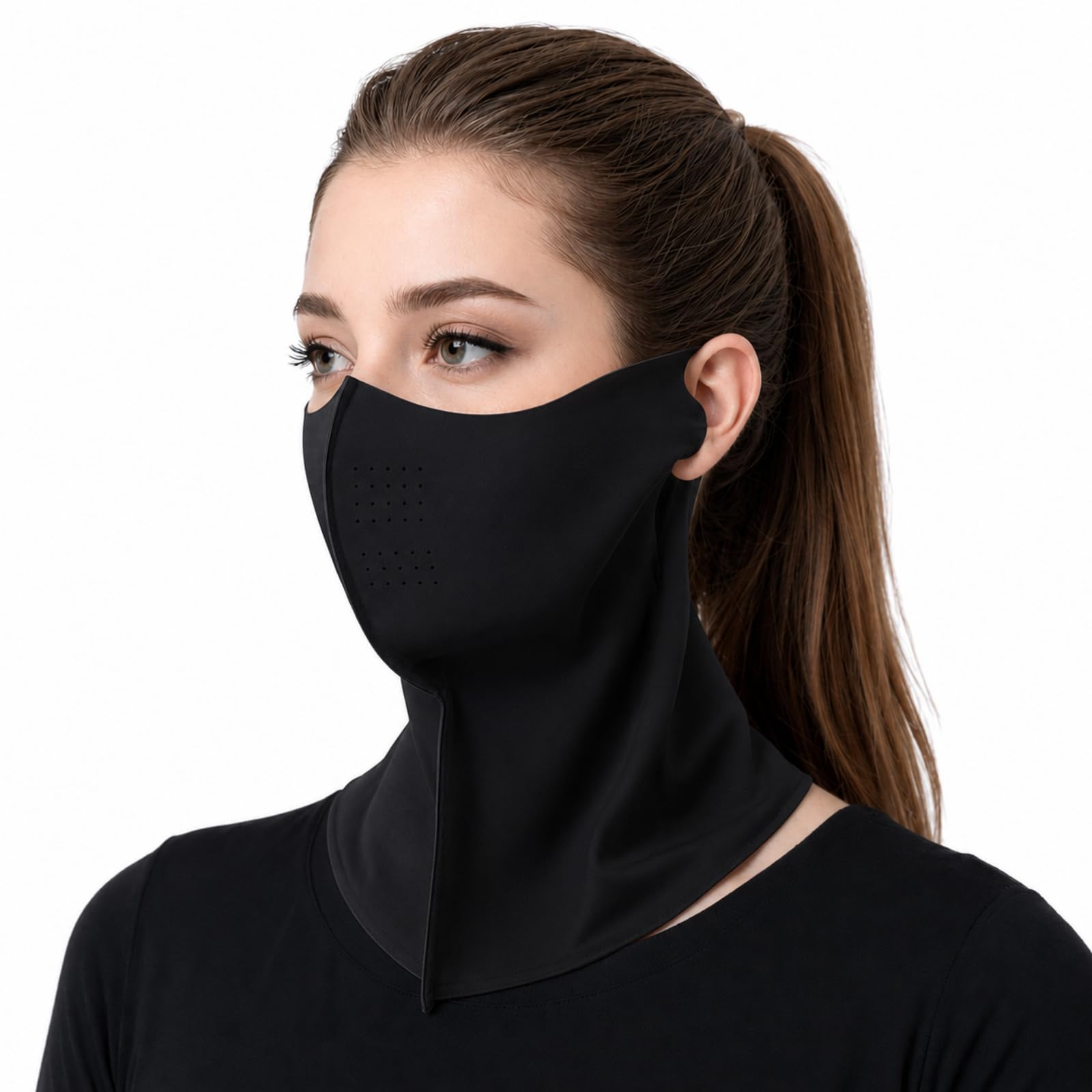 Ice Silk Sun Protection Face Mask for Women, Breathable Cooling Face Cover with Neck Coverage, Driving，Golf，Hiking