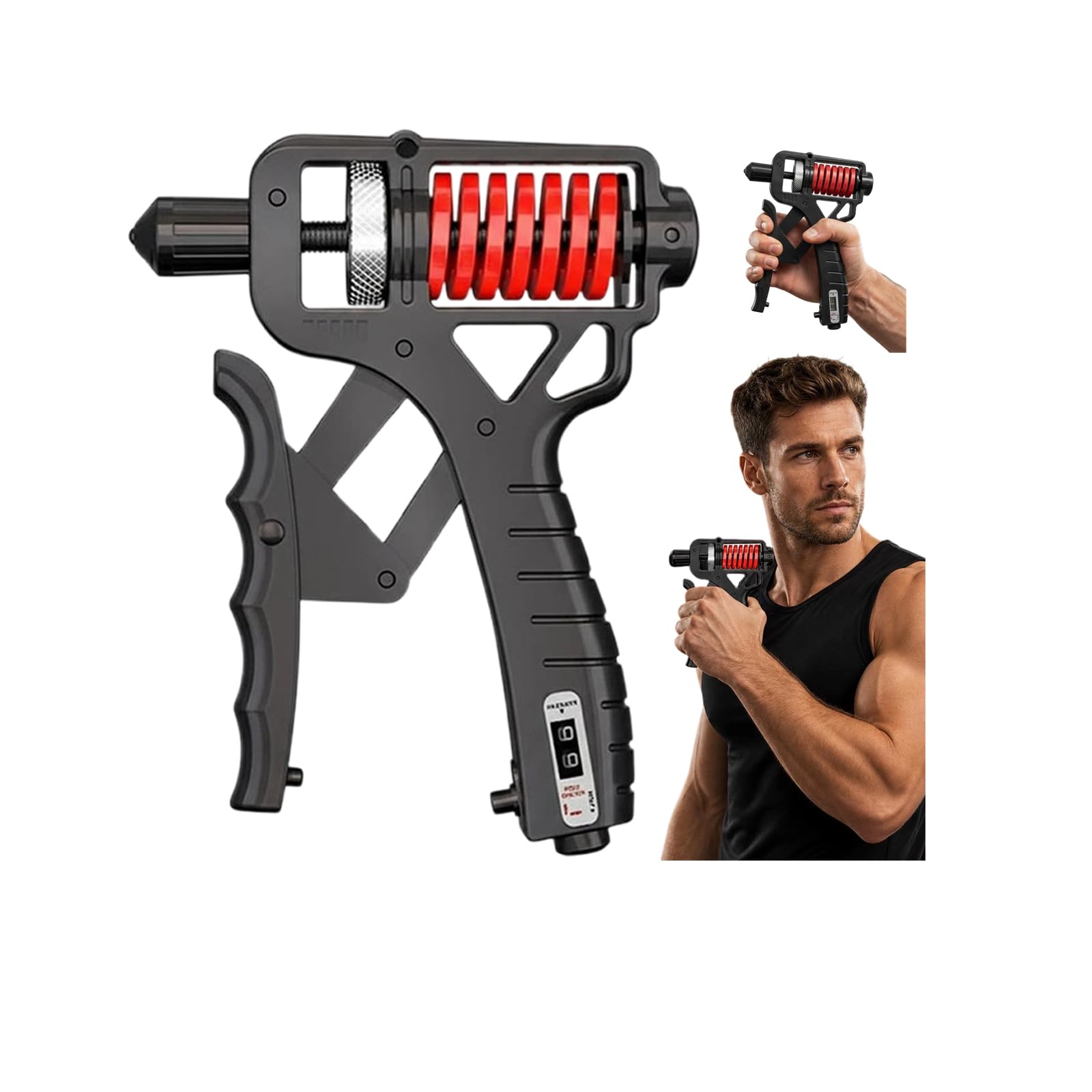 Ergonomic Adjustable H-Shaped Grip Hand Trainer,Upgraded Grip Strength Trainer Adjustable Resistance 11-363 Pounds,Forearm Strengthener w/Counter,for Stress Relief Strengthen Wrist,Forearm Fingers