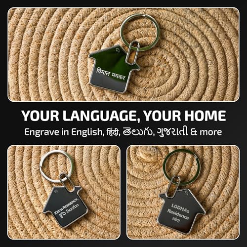 Image of Customized Key Chain for Home - Personalized House Keychain with Name | Unique Key Rings for Home Use | Customised Engraved Keychain Gift for Men & Women