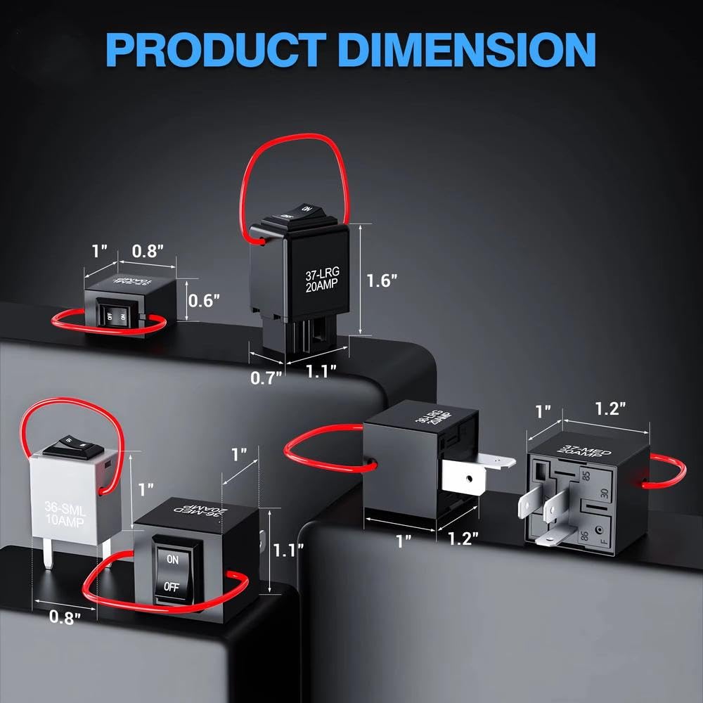 Kit Interruptor Derivación Relé 12V 9038A De 6 Piezas Regiones