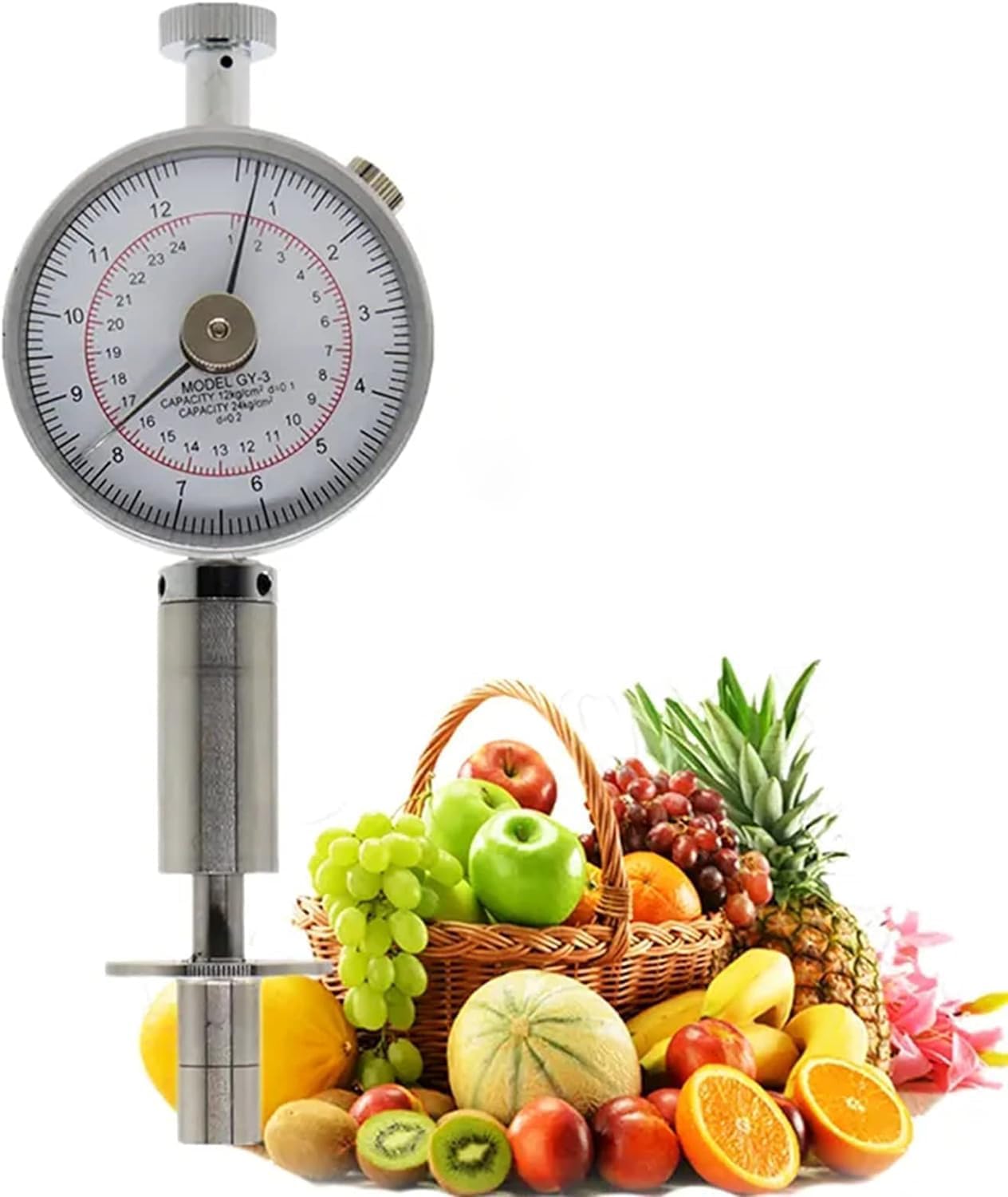 LABART Fruit Penetrometer Hardness Tester, Fruit Firmness Sclerometer Fruit Hardness Tester Machine with 2 Measuring Head for Determining The Maturity Level of Fruit Pear Strawberry-image-33