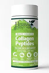 Peptídeos de colágeno em pó – 10 g Tipos I II III IV V X Colágeno + Probiótico e Enzimas para o Cabelo Pele Articulação e Suporte Intestino | Bovino alimentado com capim, peixe selvagem, caldo de osso