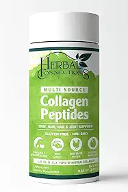 Peptídeos de colágeno em pó – 10 g Tipos I II III IV V X Colágeno + Probiótico e Enzimas para o Cabelo Pele Articulação e Suporte Intestino | Bovino alimentado com capim, peixe selvagem, caldo de osso