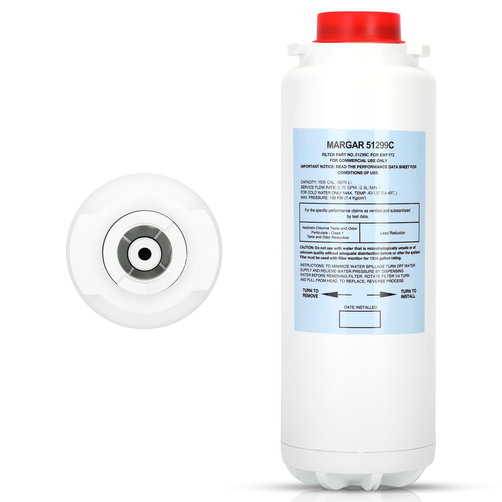 51299C Filter Replacement Compatible with Elkay EWF172 WaterSentry VII Filter Kit, Replacement for 51300C EWF3000 ERF750?1500 Gallons, No Chip?