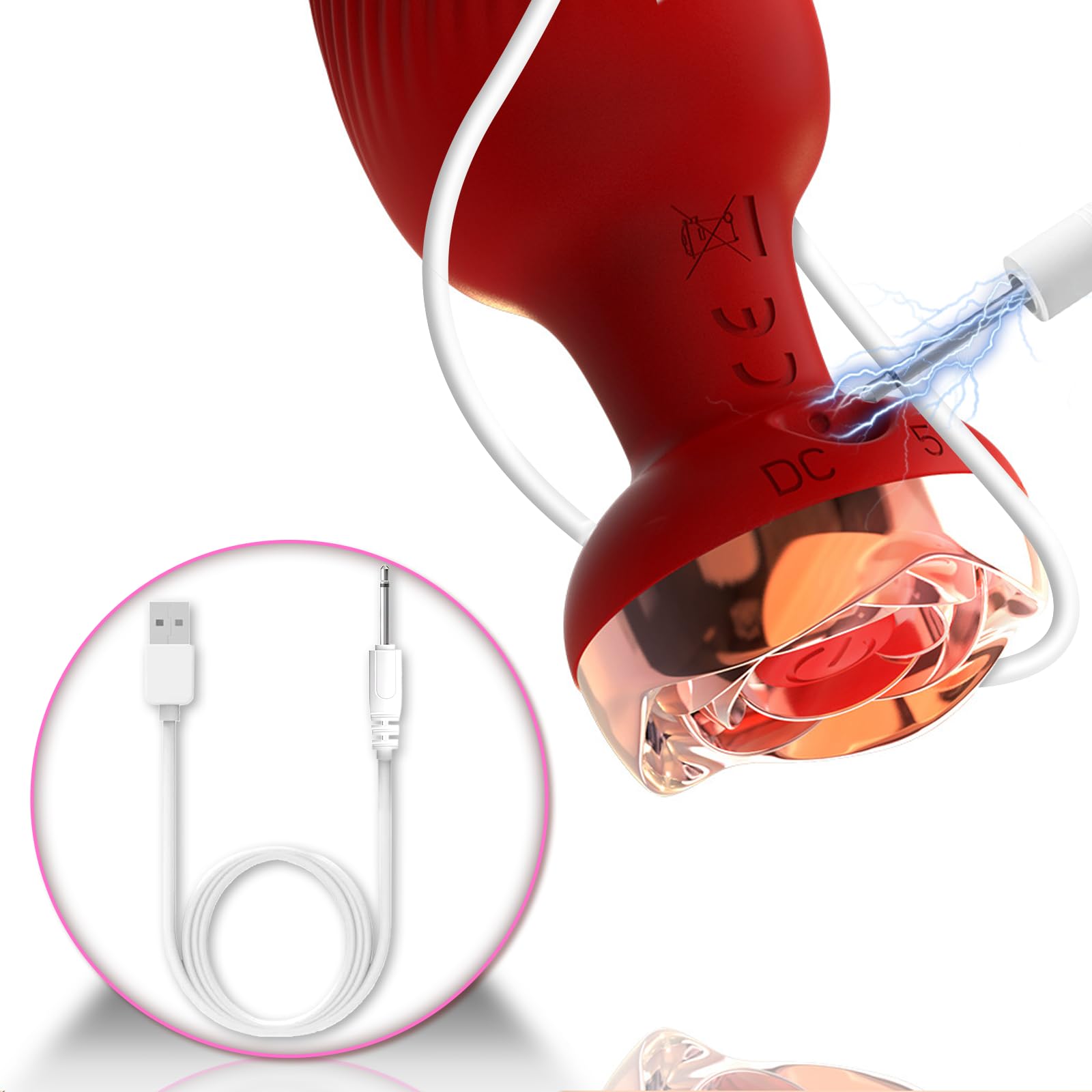 DOY USB Cavo di Ricarica CC 2.5mm Cavo Caricabatterie CC di vibratore clitoride Vibratoreper Uomo,anali Plug Anale-dilatatore Donna e Giocattoli【1Pcs Cavi USB+Regalo Giocattoli per Adulti】 (Rosso)