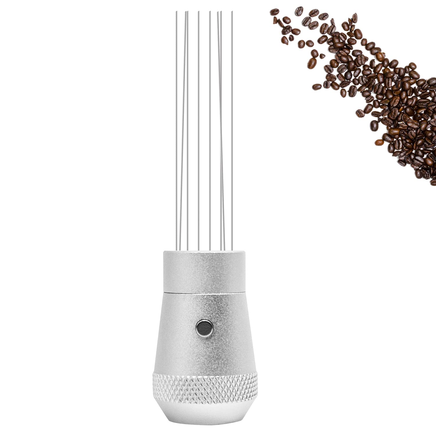 Espresso Coffee Stirrer, Magnetic suction Espresso Distribution Tool Coffee Stirring Tool,Professional Barista Hand Needle Type Distribution Tool 8 Needles 0.4mm Aluminum Alloy Handle