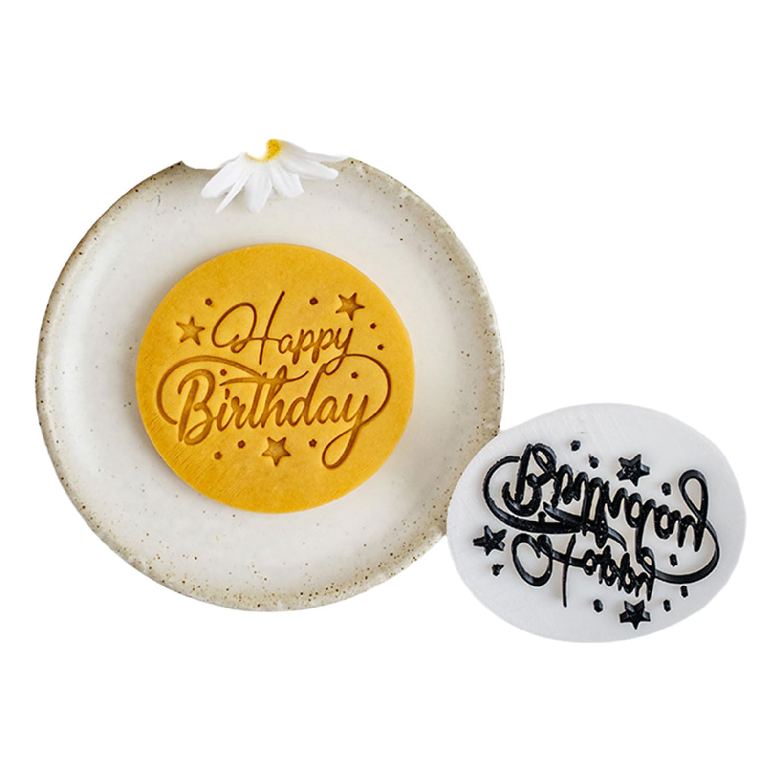 MICFENY Happy Birthday English Cookie Biscuit Suitable for Creative Baking Enthusiasts and Festival Celebration