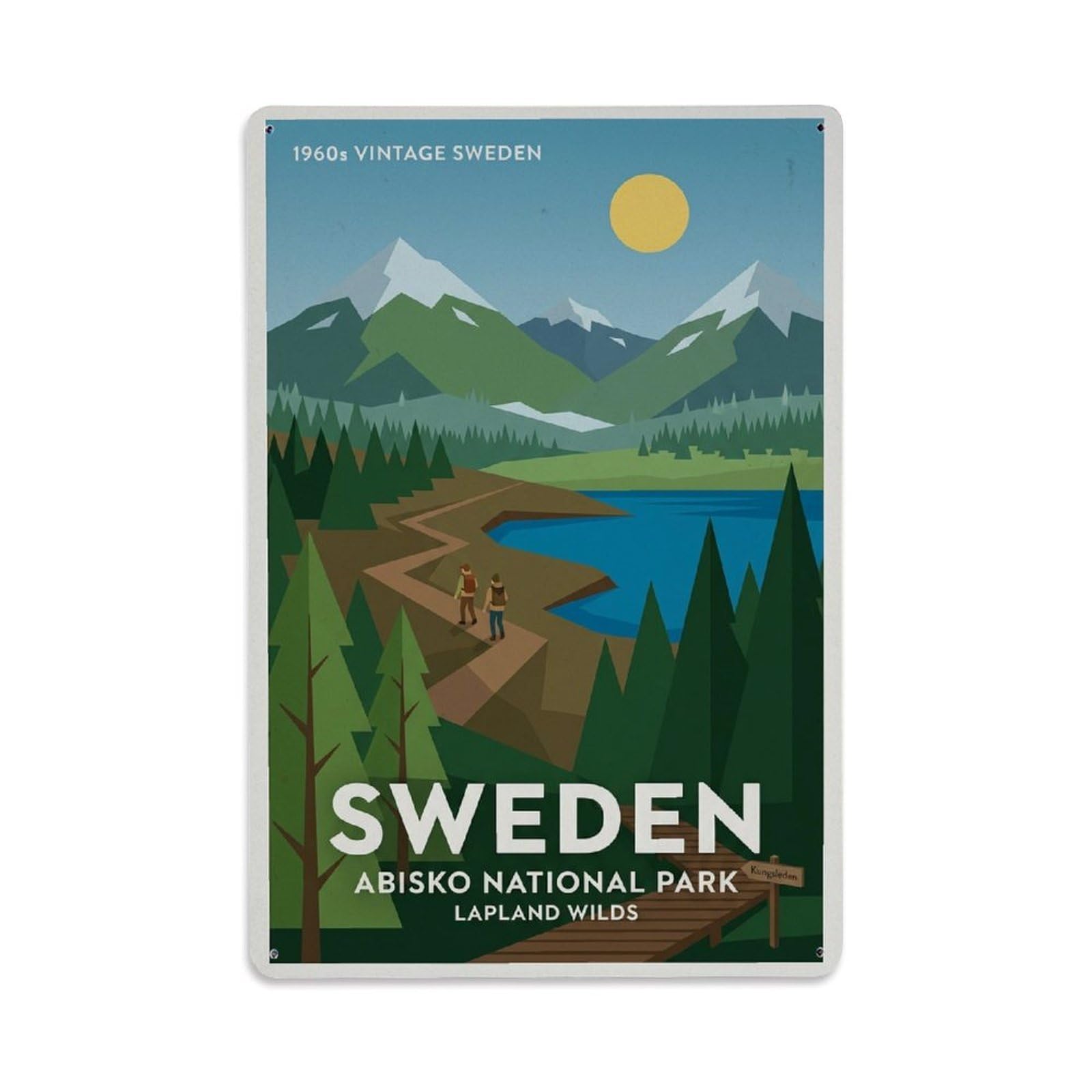 Vintage Travel Abisko Sweden Nature Metal Tin Sign