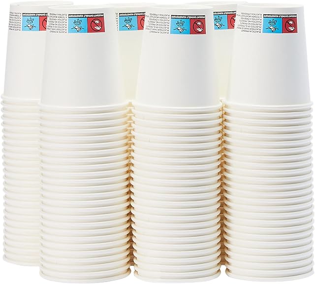 Amazon Basics 207 ml Hot Drinks Paper Cups - Pack of 150