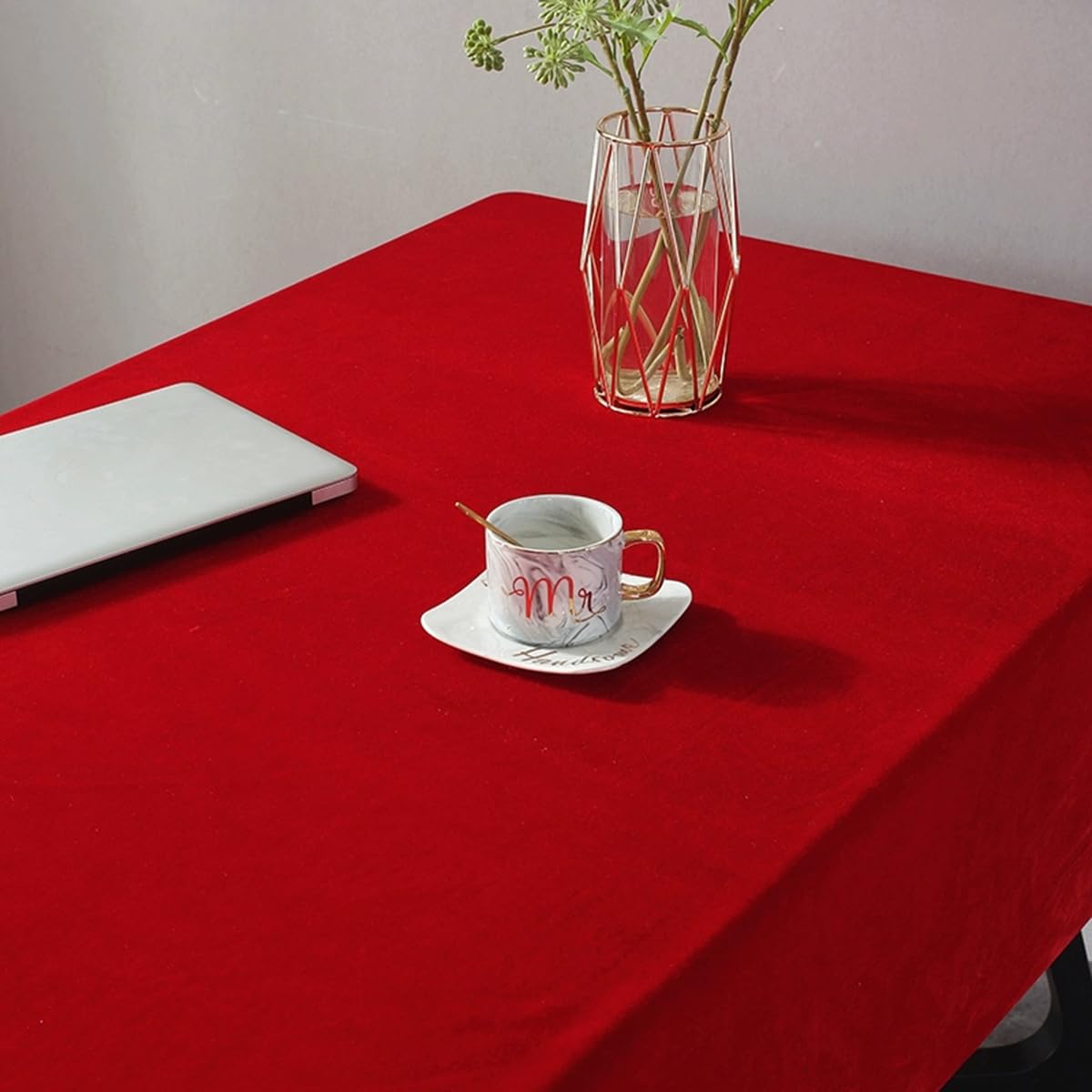 Terciopelo Mantel Navidad Dodas Fiesta Rojo 160 * 300cm