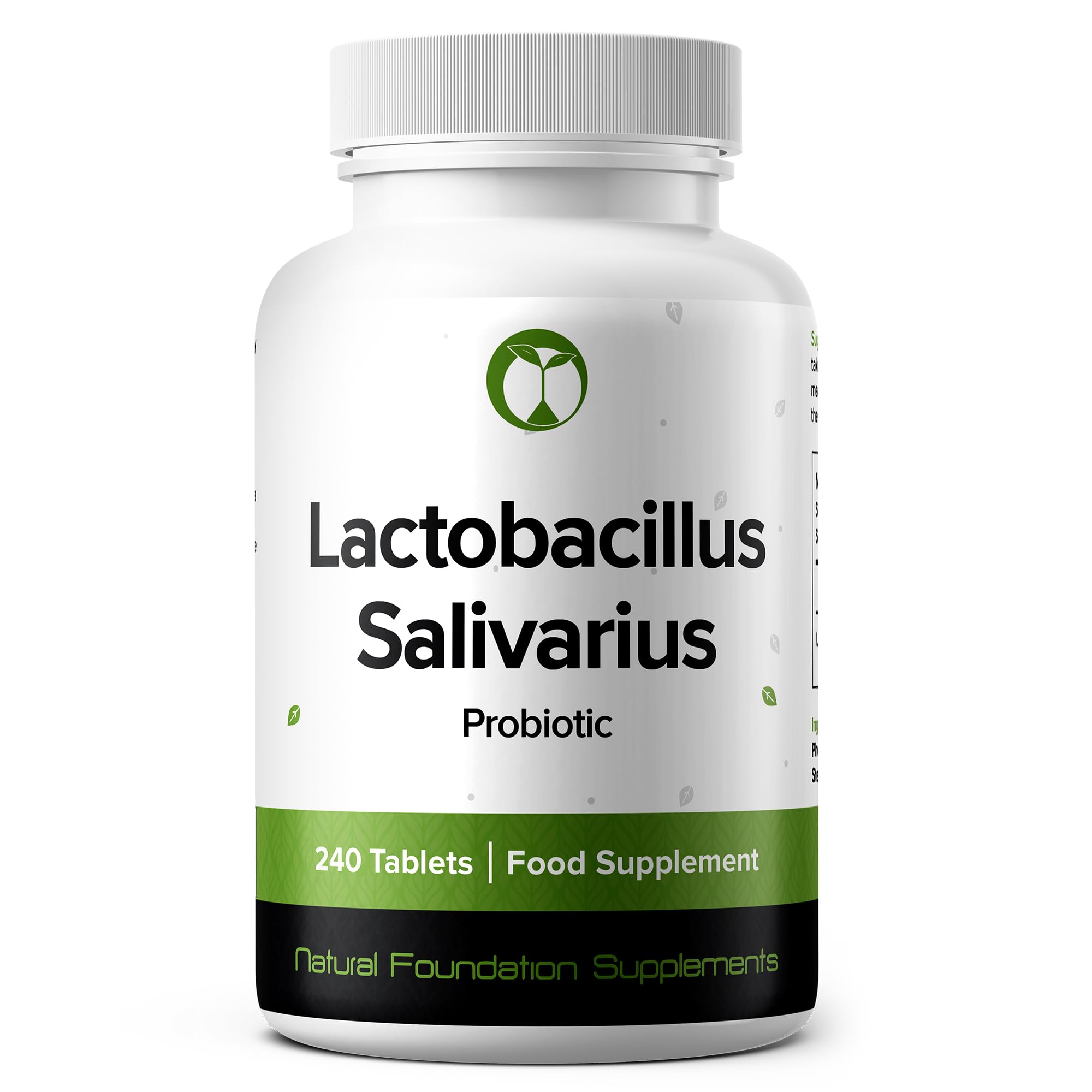 Lactobacillus Salivarius (4 Month Supply) Probiotic Supplement 240 Tablets 3 Billion CFU Probiotics for Men & Women Vegan Friendly Made in The UK (Lactobacillus Salivarius)