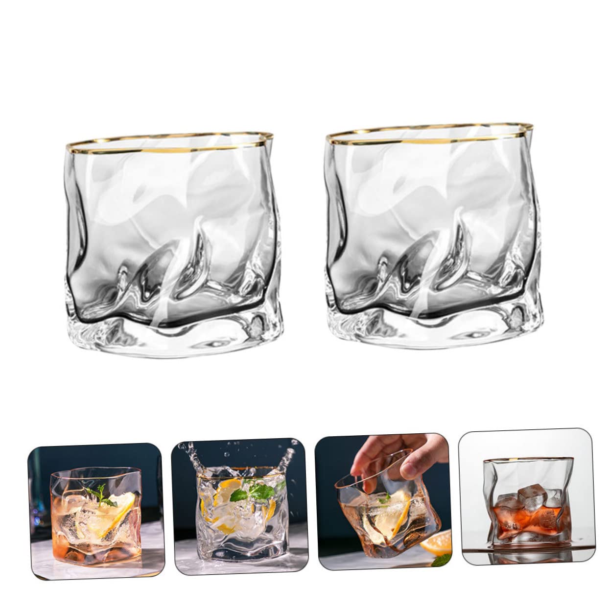 PRETYZOOM 4 Piezas jarro de Cerveza Taza de café de Viaje Claro Taza para Beber Tazas de Agua Vasos Cafe Vaso de Cerveza Vaso de Whisky de Bar Copa de Cristal de Barra Vidrio Reutilizable