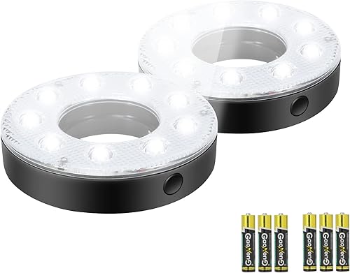 KINGTOP LED Golf Hole Lights with Lens, Light Up Night Golf, Putt-Putt Flag Cup Glow Lamp, Glowing in The Dark Backyard Putting Green, EZ Install