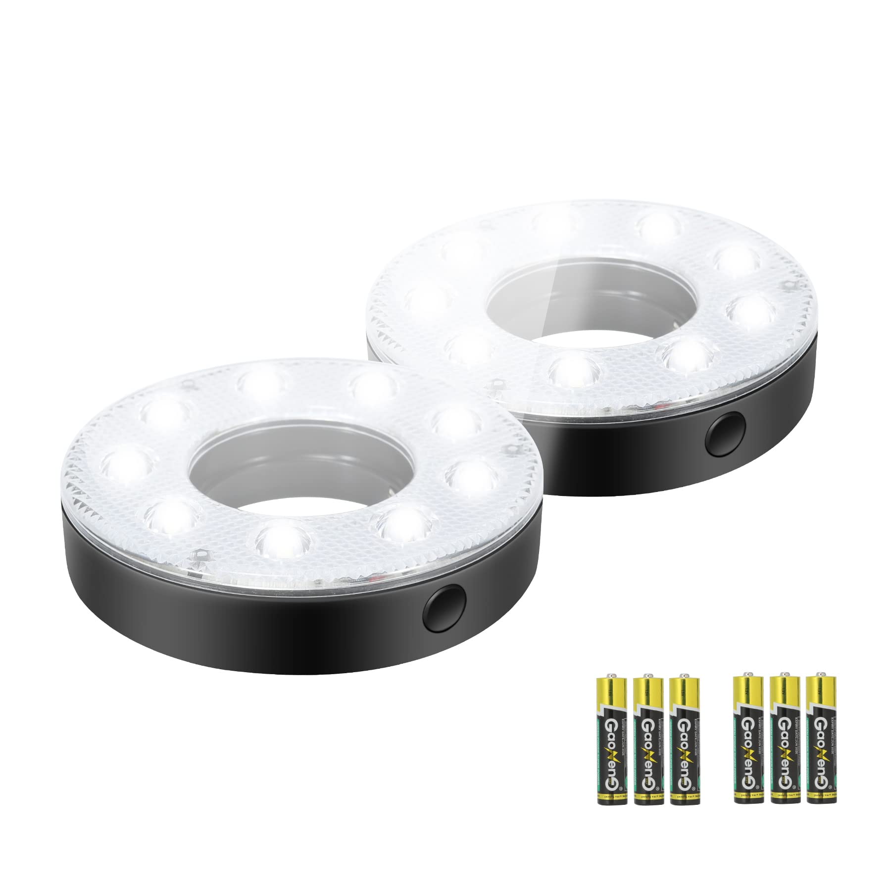 KINGTOPLED Golf Hole Lights with Lens, Light Up Night Golf, Putt-Putt Flag Cup Glow Lamp, Glowing in The Dark Backyard Putting Green, EZ Install Great for Golfing Party Camping