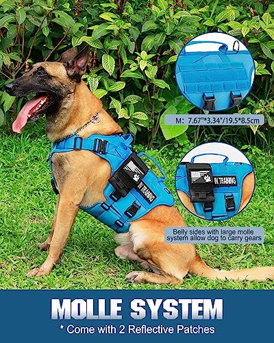 Image of Petnanny Tactical Dog Harness Service Vest for Medium Dogs M Blue
