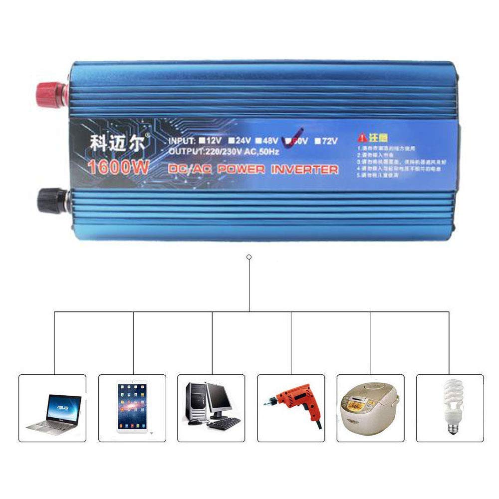 Convertisseur de Tension DC 12v / 24v / 36v / 48v / 60v / 72v vers AC 220v / 230v, onduleur à Onde sinusoïdale modifiée 1200w 1600w 2200w, convertisseur avec Connexion USB