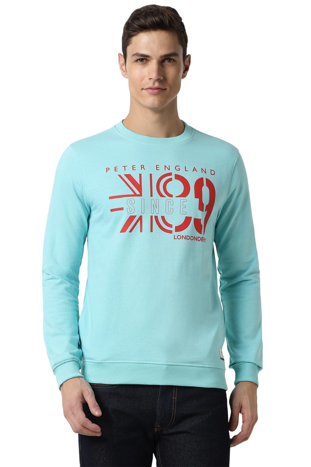 Peter EnglandMen's Cotton Blend Crew Neck Sweatshirt