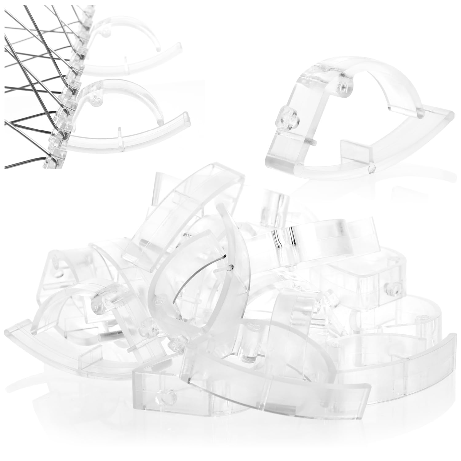 com-four® 24x Montageclip für Vogelabwehr Spikes - Zubehör zur Taubenabwehr - Befestigungsclips für Vogelabwehr an Regenrinnen - Montage ohne Bohren oder Werkzeug