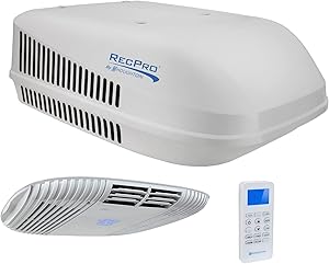 RecPro RV Air Conditioner 15K | Quiet AC | 110-120V | Heat Pump and Cooling | Easy Install | All-in-One Unit | For Camper, Fifth Wheel, Food Trucks (Non-Ducted, White)