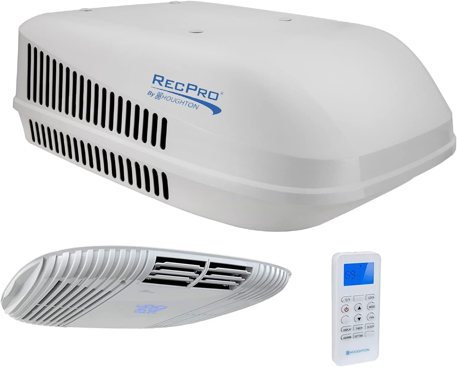 RecPro RV Air Conditioner 15K | Quiet AC | 110-120V | Heat Pump and Cooling | Easy Install | All-in-One Unit | For Camper, Fifth Wheel, Food Trucks (Non-Ducted, White)