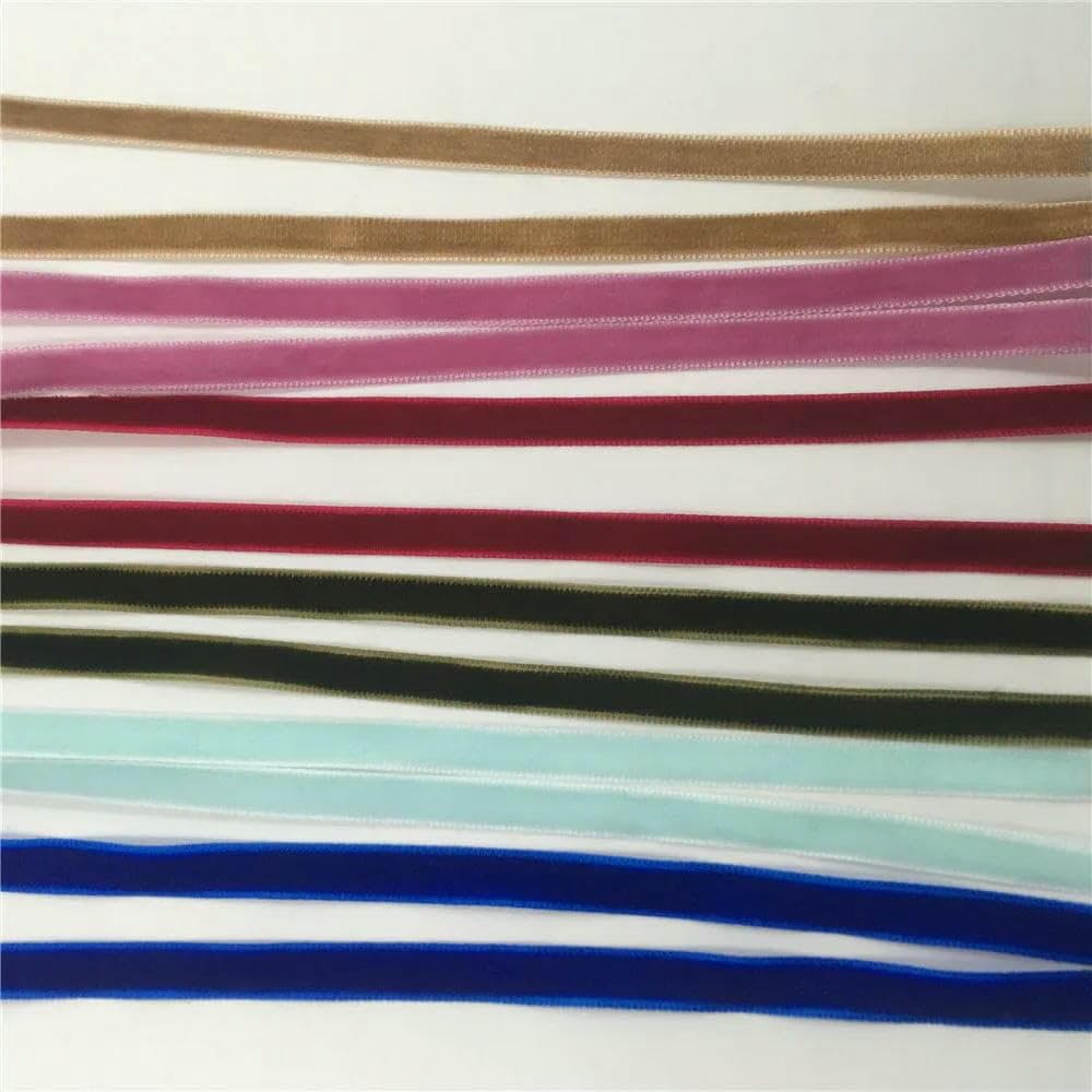 mm, 5–300 Yards, einseitiges Samtband für handgefertigte Blumenstraußverpackungen, Heimparty-Dekoration, Weihnachtssamtband, Lilablau V032, 6 mm x 50 Yards