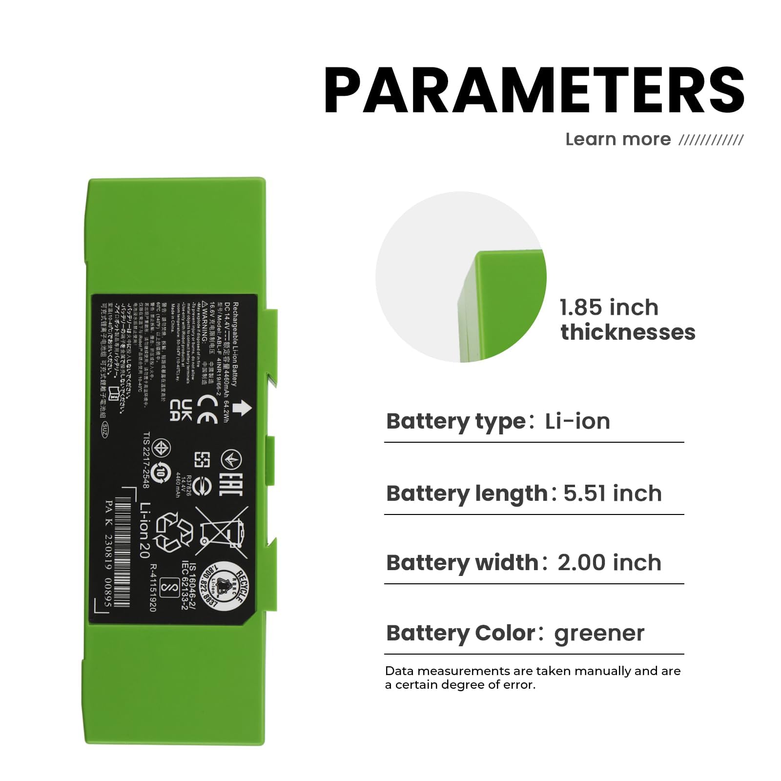 ABL-F Batterie Compatible with iRobot Roomba i6 i4 Plus i4+ i3 i3+ 3150 i3152 e5 e6 J9+ i8 i8+ i8550 J7 J7+ J7 Plus J7550 J7150 i7 i7+ i7158 i7550 i755020 i7156 i7556 i7558 Series Vacuum Cleaner