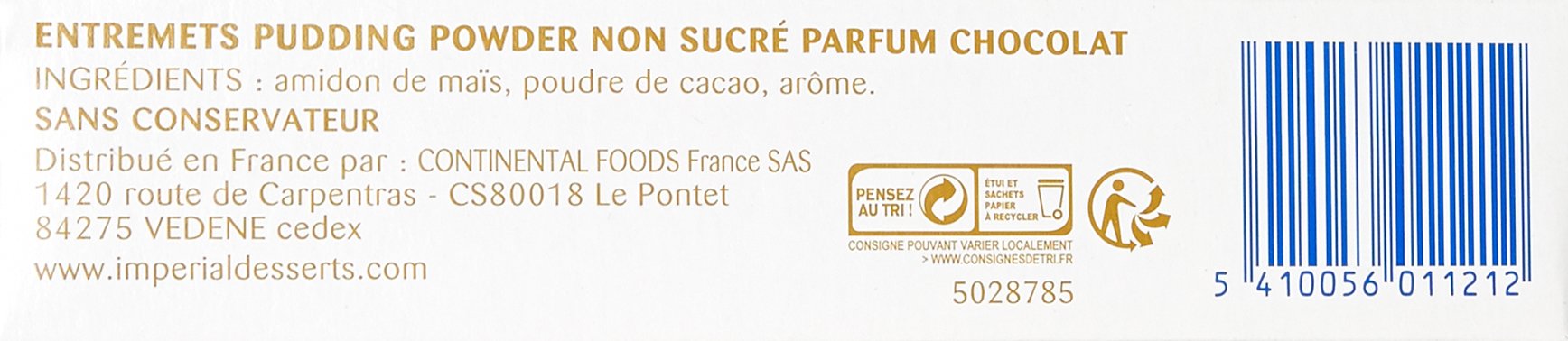 Imperial Préparation pour Pudding au Chocolat 4 Sachets de 35 g - Lot de 6