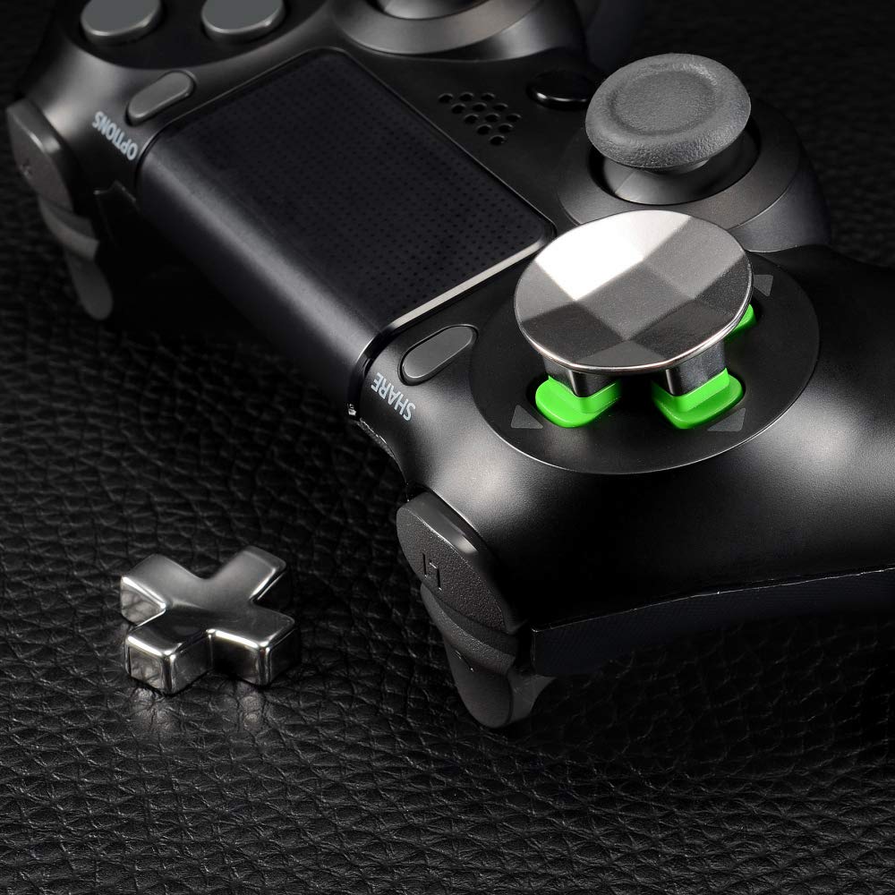 eXtremeRate Pulsanti Ricambio per ps4 Slim Pro Controller D-pad Tasti Croci Direzionali Metallo Magnetico Ricambio per ps4 Joystick(3 in 1)