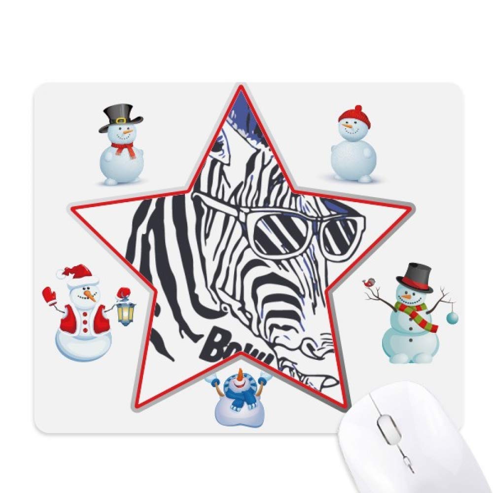 Tapis de souris Pinto bonhomme de neige et étoile pour bureau