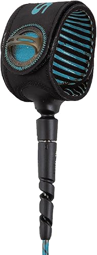 FCS Freedom Helix - Correa de surf completa de 6 pies, color azul tranquilonegro, ligera, de origen natural, correa de surf de bioresina para ondas