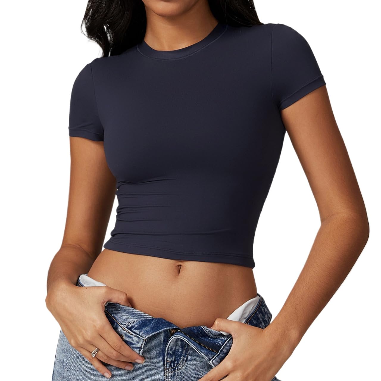 Womens T Shirts Skims Duped Shapewear Workout Sweatshirt Yoga Running Quick Drying Pilates Fitness (Grey,M)