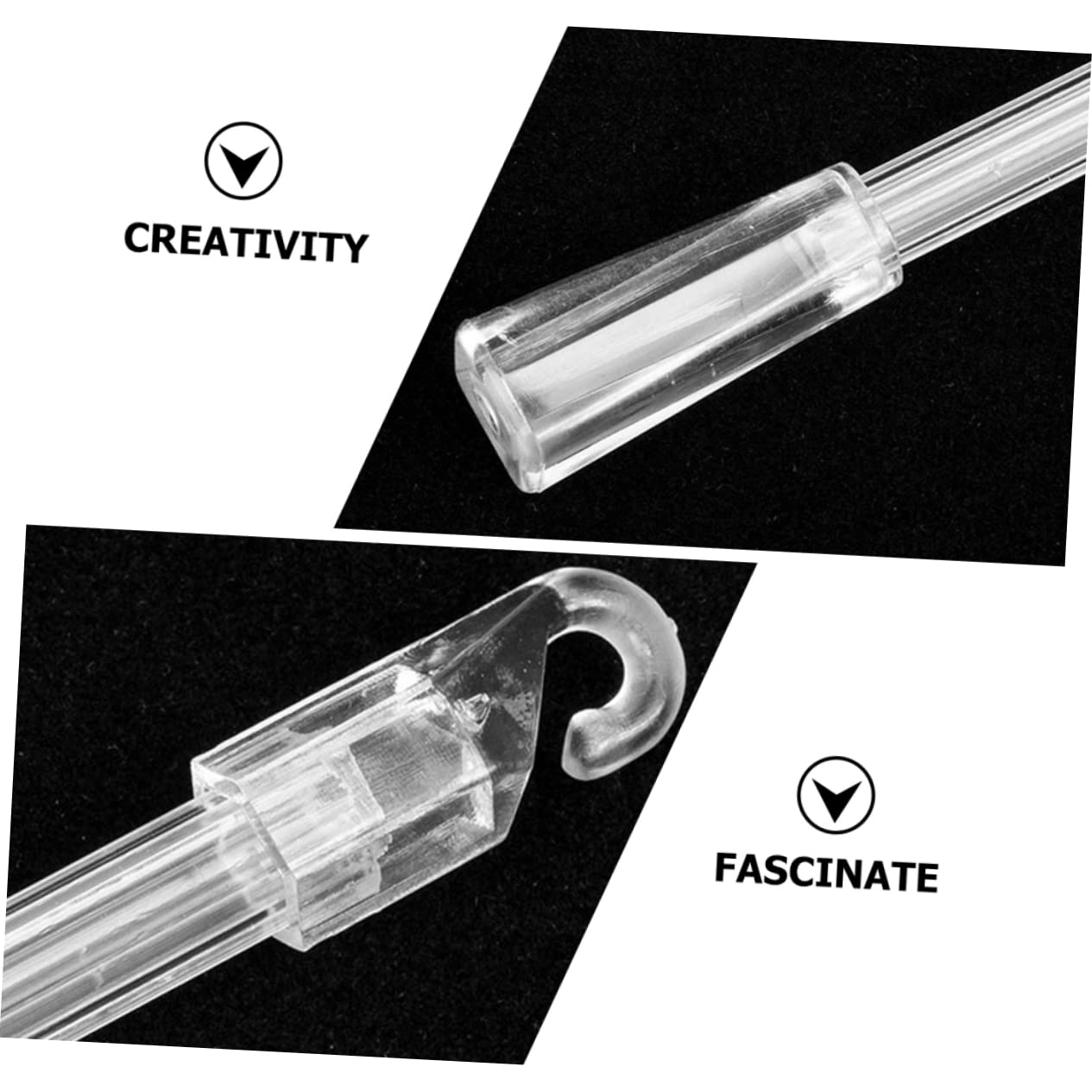 ABOOFAN 4pièces Tiges De Store Plastique Transparent Crochet Détachées Pour Stores Verticaux Et Ouvre-Rideaux