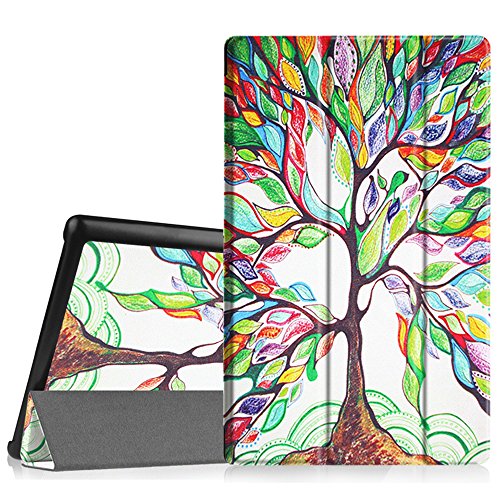 Fintie Slim Case for Fire HD 10 (5th Generation, 2015 Release), Ultra Lightweight Stand Cover with Auto Wake/Sleep for Amazon Fire HD 10.1 inch Tablet (NOT Fit HD 10 7th Gen 2017), Love Tree