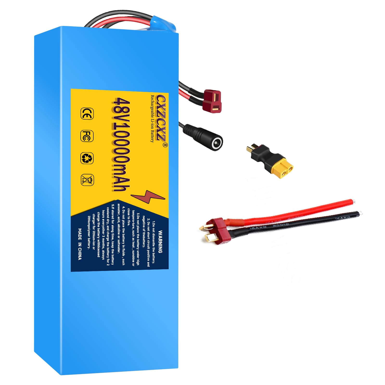 - 48V10Ah Ebike Battery, Lithium Battery Pack with 20A BMS, Rechargeable Battery for Scooter,ATVs,Solar Storage and 250-1000W Electric Bicycle Motor（48V10AH(250W-1000W)