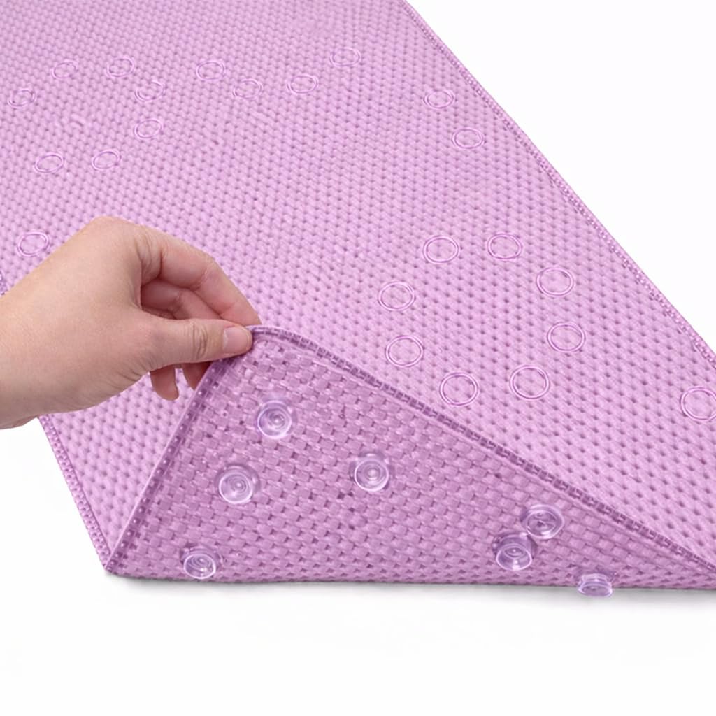 Bathtub Mat Non Slip, Bath Mat for Tub Non Slip, Tub Mat Extra Large 36 x 17 in, Bathtub Mat with Suction Cups & Drain Holes, Soft Foam, Machine