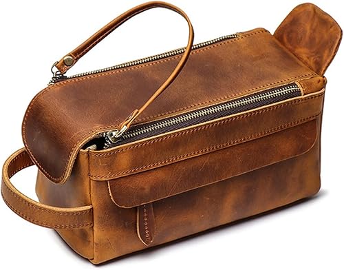 IRDFWH - Bolsas de cosméticos de cuero para hombres y mujeres, con función de viaje, estuche de maquillaje con cremallera, organizador de