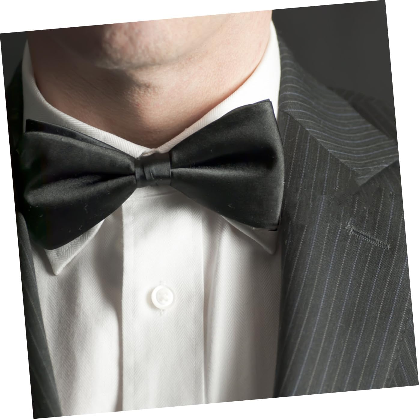 Ciieeo Men’s Formal Cummerbund Set with Pre-tied Bow Tie and Pocket Handkerchief, Black Satin Suit Accessories for Weddings and Business, 6pcs Pack